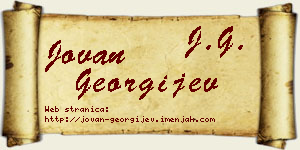 Jovan Georgijev vizit kartica